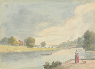 女人钓鱼 作者 Edward Francis Burney
