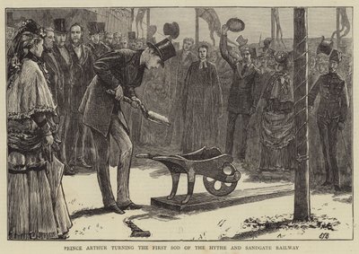 亚瑟王子转向海斯和桑盖特铁路的第一道草皮 作者 Edward Frederick Brewtnall