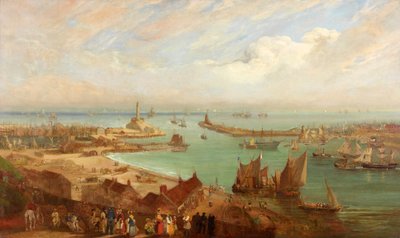 来自Roker的桑德兰港，1850-c.1855 作者 爱德华·黑斯廷斯