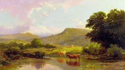北威尔士 Betws-y-Coed 康维河畔的场景 作者 爱德华·亨利·霍尔德