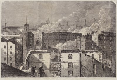 在Southwark的已故大火的废墟 作者 Edward Hull