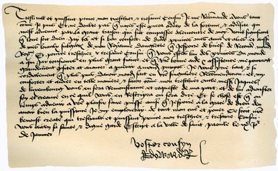 爱德华四世给布列塔尼公爵弗朗西斯二世的信，1471年1月9日。 作者 英格兰国王爱德华四世