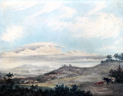 卢克霍华德（1772-1864）c.1808-11（纸上写着）后来的云研究的乡村景观 作者 Edward Kennion