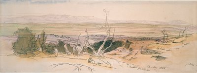 来自黎巴嫩的巴勒贝克，1858年。 作者 爱德华·李尔