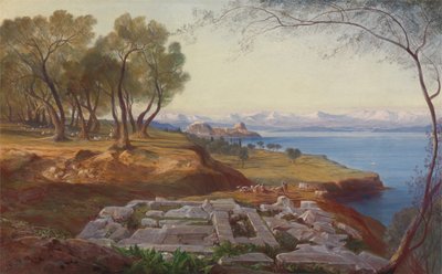 科孚岛从阿森松出发，约1860年。 作者 爱德华·李尔