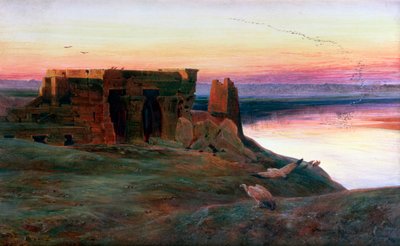 1856年，埃及考姆翁布神庙。 作者 爱德华·李尔