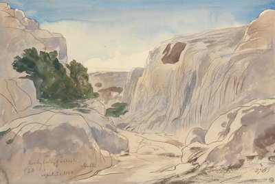 马耳他莫斯塔岩石谷，下午 2:15 （1866 年 4 月 3 日） 作者 爱德华·李尔