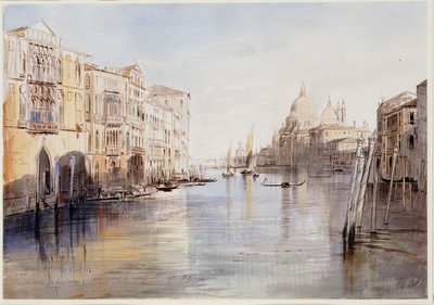 大运河，与圣玛丽亚·德拉·礼炮，意大利威尼斯，1865年 作者 爱德华·李尔