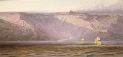 浩瀚的阿克罗克劳尼城墙，阿尔巴尼亚海岸（布面油画） 作者 爱德华·李尔