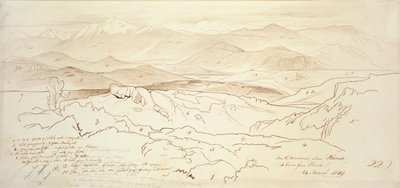 菲尼亚山的风景，1849年 作者 爱德华·李尔