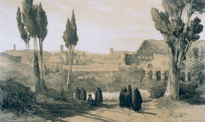 罗马及其周围地区的景色：来自S修道院的罗马。 Giovanni e Paolo 作者 爱德华·李尔