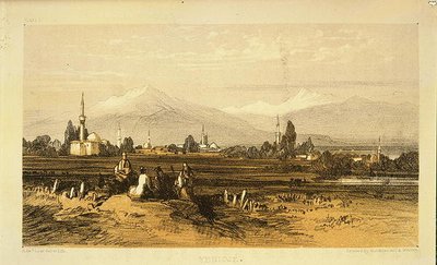 耶尼杰，摘自《一个风景画家在阿尔巴尼亚和希腊的日记》，1851年出版（彩色平印）。 作者 爱德华·李尔