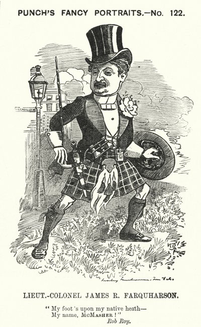 庞克漫画。James Ross Farquharson，苏格兰士兵（雕刻）。 作者 爱德华·林利（之后）桑伯恩