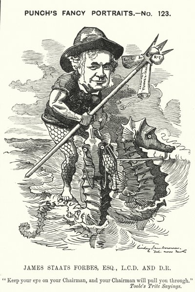 打孔卡通：James Staats Forbes，苏格兰铁路工程师和管理员（版画） 作者 爱德华·林利（之后）桑伯恩