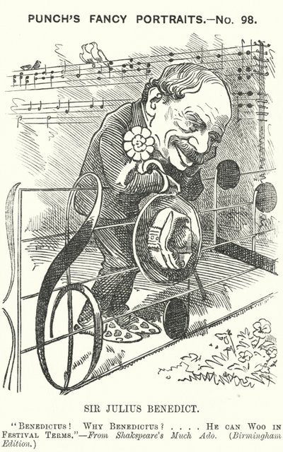 打孔卡通：朱利叶斯·本尼迪克特爵士，德国出生的作曲家和指挥家（版画） 作者 爱德华·林利（之后）桑伯恩