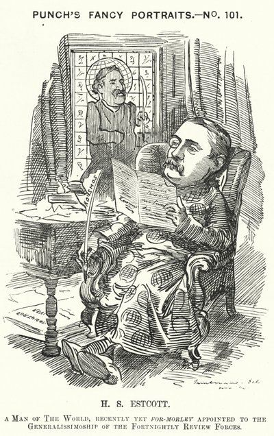 打孔漫画：Thomas Hay Sweet Estcott，英国记者和编辑（版画） 作者 爱德华·林利（之后）桑伯恩