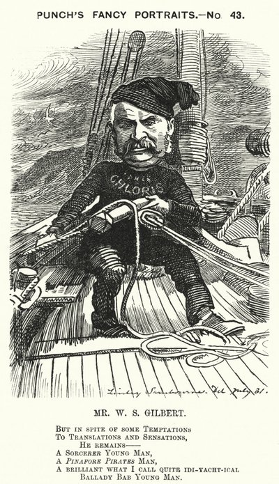 Punch cartoon: W S Gilbert, English dramatist and librettist (engraving) 作者 爱德华·林利（之后）桑伯恩