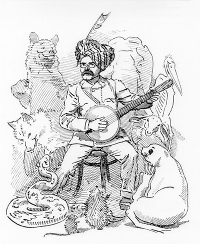 Sambourne漫画的插图，来自Punch，Rudyard Kipling（画）。 作者 爱德华·林利·桑伯恩