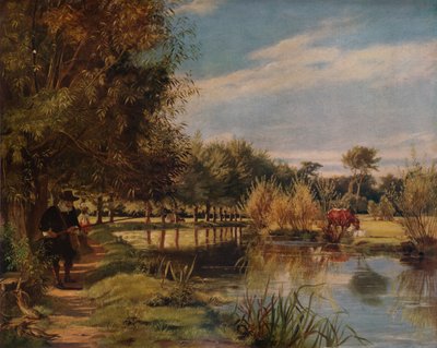 艾萨克·沃尔顿（Izaak Walton）垂钓：1938年，在科恩河畔的夏日 作者 爱德华·马修·沃德