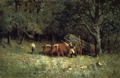 驾牛回家，1881年。 作者 爱德华·米切尔·班尼斯特