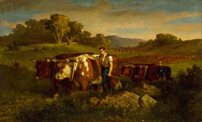 带牛的牧民，1869年。 作者 爱德华·米切尔·班尼斯特