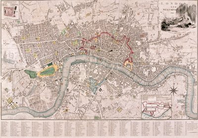 伦敦地图，1797年 作者 爱德华·莫格