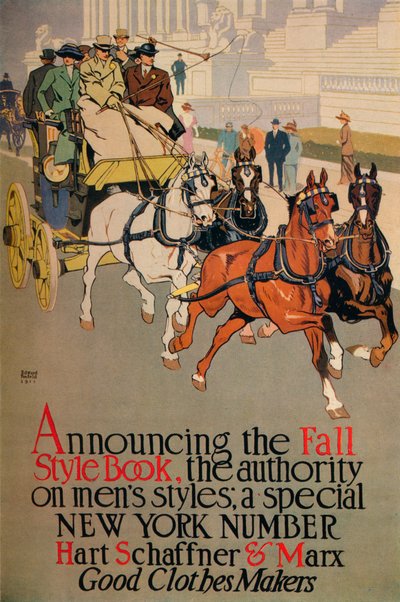 男士时尚杂志封面，《秋天风格》（1911年） 作者 爱德华·彭菲尔德