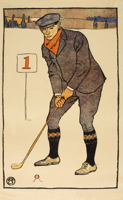 1月，细节来自1931年高尔夫日历，酒吧。 1931年 作者 爱德华·彭菲尔德
