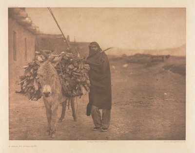 作品集 XVII，图版 608：一车燃料 - 祖尼 作者 爱德华·S·柯蒂斯