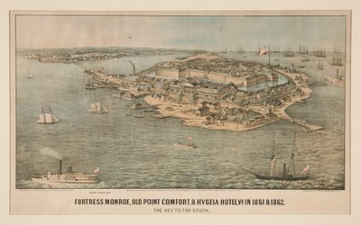 1861 年和 1862 年的弗吉尼亚州门罗要塞、老舒适点和 Hygeia 酒店 作者 爱德华·萨克斯（Edward Sachse）