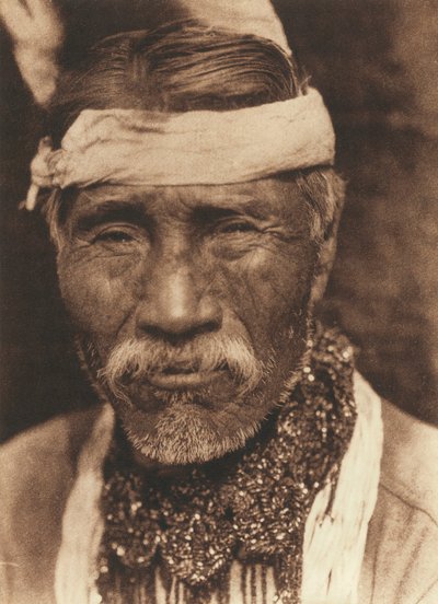 从正面看古老的北美印第安人特写 作者 爱德华警长柯蒂斯