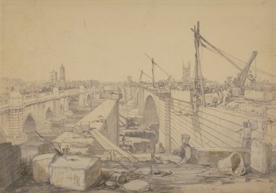 1830年伦敦桥的建设 作者 爱德华·威廉·库克