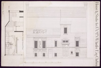为JAM Whistler Esq设计House and Studio，切尔西，1877-78（另见176477） 作者 爱德华·威廉·戈德温