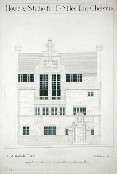 切尔西F. Miles Esq的住宅和工作室，由CP Edwards雕刻（另见176482-485） 作者 爱德华·威廉姆·戈德温之后