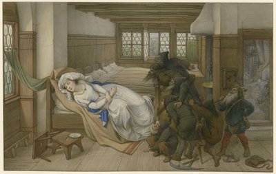 小矮人发现白雪公主睡着了，1874年。 作者 爱德华·冯·斯坦勒