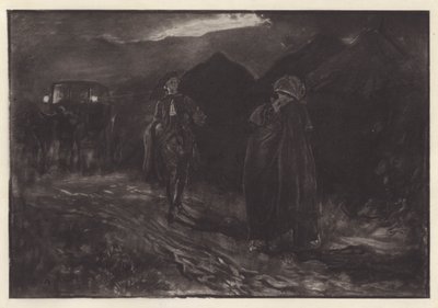 奥利弗-戈德史密斯（Oliver Goldsmith）为《她竭力征服》（石版画）绘制的插图 作者 埃德温·奥斯汀（后）修道院