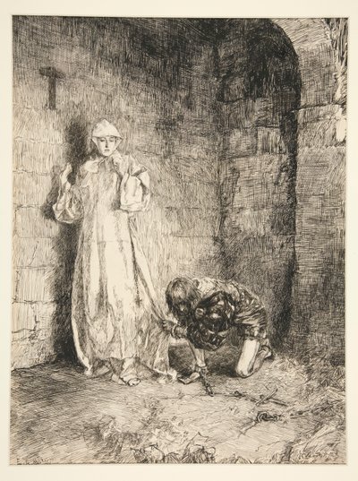 克劳迪奥与伊莎贝拉--《量力而行》第三幕第一场 作者 Edwin Austin Abbey
