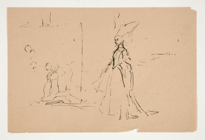 牧师和伟大的女士》研究（水彩画） 作者 埃德温奥斯汀修道院