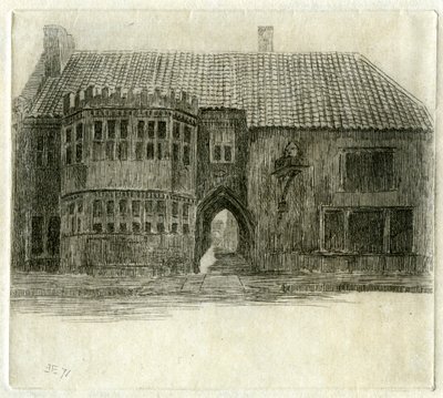 萨默塞特郡格拉斯顿伯里红狮酒店，1881年 作者 埃德温·爱德华兹