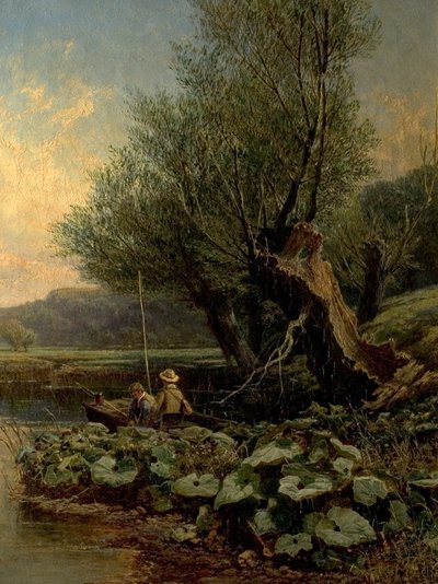 年轻钓鱼者，1868年 作者 埃德温·埃利斯