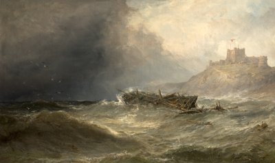 1875年，在诺森伯兰郡的班博罗附近漂流 作者 埃德温·海斯（Edwin Hayes）