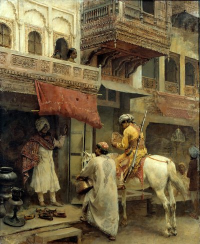 印度的街景，约1885年（布面油画） 作者 埃德温·洛德·沃克斯