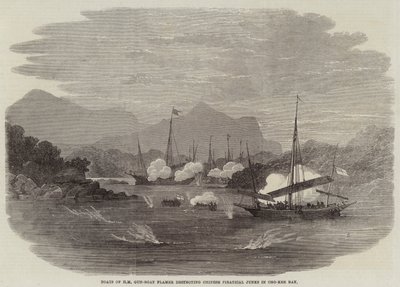 HM Gun-Boat Flamer的小船在Cho-Kee Bay摧毁了中国海盗军团 作者 Edwin Weedon