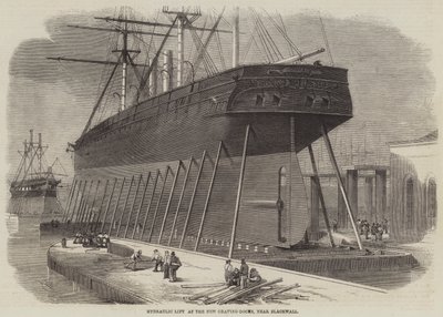 在Blackwall附近的新Graving-Docks的液压升降机 作者 Edwin Weedon