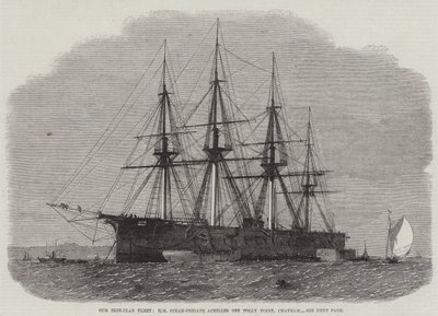 我们的Iron-Clad Fleet，HM Steam-Frigate Achilles离开Folly Point，Chatham 作者 埃德温·威登