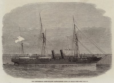 位于加来码头的同盟螺旋蒸锅Rappahannock 作者 Edwin Weedon