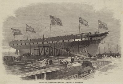 在Northfleet发射希腊护卫舰Amalia 作者 Edwin Weedon