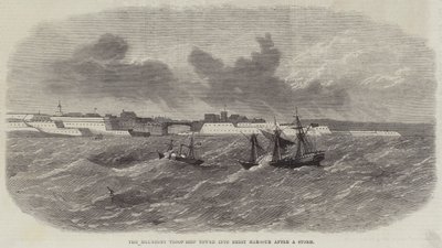 在风暴过后，Melmerby Troop-Ship被拖入布雷斯特港 作者 Edwin Weedon