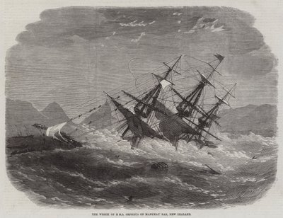 HMS Orpheus在新西兰Manukau酒吧的残骸 作者 Edwin Weedon