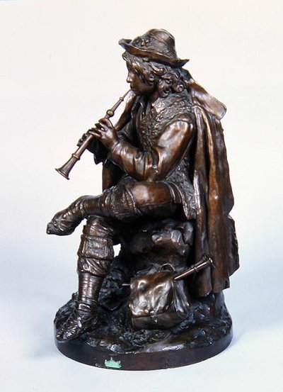 戴帽子的男孩，约1870年（青铜）。 作者 埃德温·魏森费尔斯